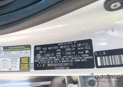 2018 Kia Forte Lx из США, поврежденный, VIN 3KPFK4A76JE168113